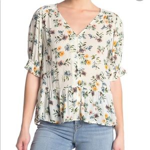 LUCKY BRAND ruffled peplum top